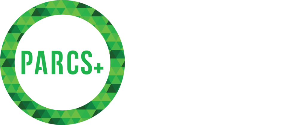 PARCS Logo green triangle vector reverse